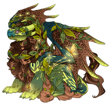 A female pose Obelisk with Arcane Rare eyes, Olive Flaunt primary, Brown Rosette secondary, and Crocodile Spines tertiary wearing Accent: Enlightened Green