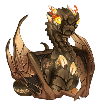 a permababy nocturne with fire primal eyes and hickory metallic / brown bee / flaxen runes genes