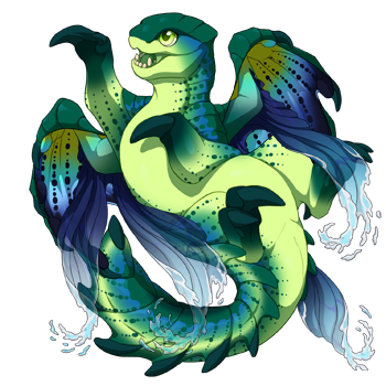 A scry that shows this dragon as an eternally youthful Dusthide with Marlin/Sailfish/Wavecrest genes and Innocent eyes.