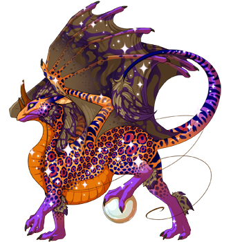 A male pose Pearlcatcher with Light Bright eyes, Sunset Jaguar primary, Hickory Toxin secondary, and Pearl Sparkle tertiary