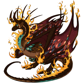 A subjectively prettier version of the above dragon, being less black and moreso brown, its accent colors moreso teal than blue, thus better matching the lightning elemental eyes.
