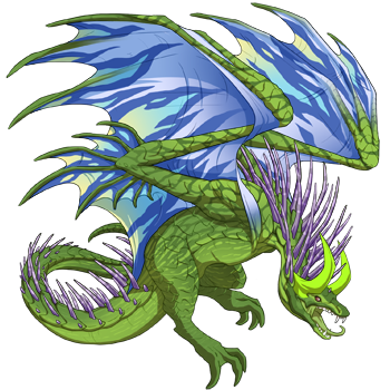 A female pose Banescale with Plague Faded eyes, Avocado Ripple primary, Ice Tear secondary, and Fog Porcupine tertiary