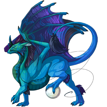 An iridescent blue-purple range Hydro dragon