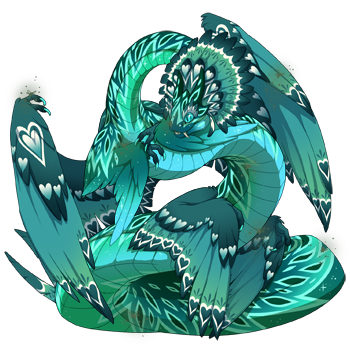 An Auraboa scry for dragon #94214138. Her colors are Spearmint, Turquoise, and Camo.