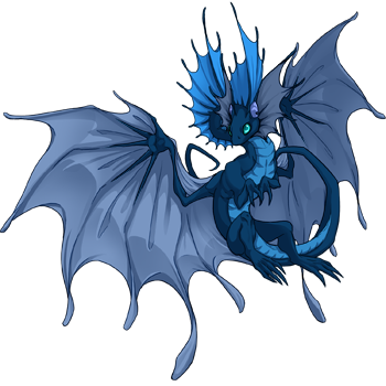 A blue female fae with cyan eyes. The image links to her exalt page.