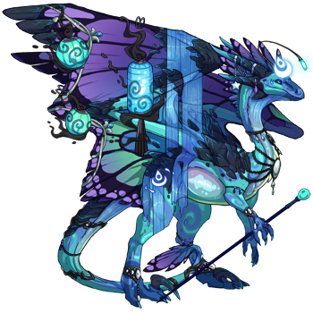 Ujvari: A blue, purple, and black Water flight Wildclaw hatched during the very first Wavecrest Saturnalia