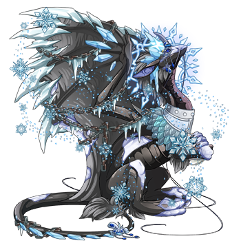 Ice-themed Pearlcatcher dragon in the female pose.