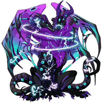 Gigajoule: A purple, blue and black Lightning-hatched aberration with many eyes.