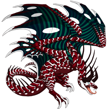 Ivy, a Crimson/Thicket/White Banescale dragon