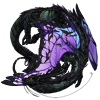 A small image of an Imperial Female dragon with Obsidian Crystal, Lavender Butterfly, and Obsidian Crackle genes and Light Unusual eyes.