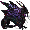 A small image of an Imperial Male dragon with Obsidian Crystal, Heather Butterfly, and Obsidian Crackle genes and Light Unusual eyes.