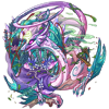 A small image of a shiny pink and turquoise Arcane Spiral (Runeroam) wearing robes; links to dragon's bio