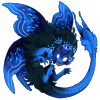 A black and blue Aether with glowing eyes.