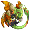 A small image of an adult female Bogsneak dragon, with pear Basic primary and secondary genes. It is linked to the dragon's profile.