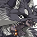 avatar portrait of a nocturne wearing grey wolf head mask