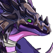 Portrait of a purple and pink female Wildclaw with green eyes and dark armor.