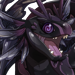 Portrait of a slimy-looking black-purple Undertide with swirling eyes.